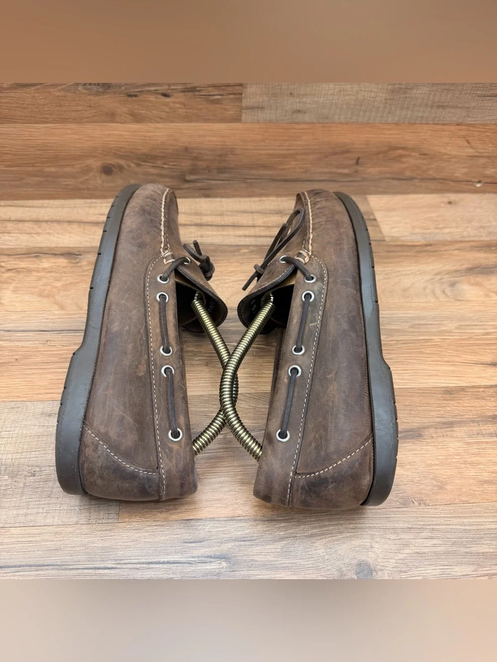 LL Bean Men's size 9.5D Brown Leather Moccasin Driving Loafers
